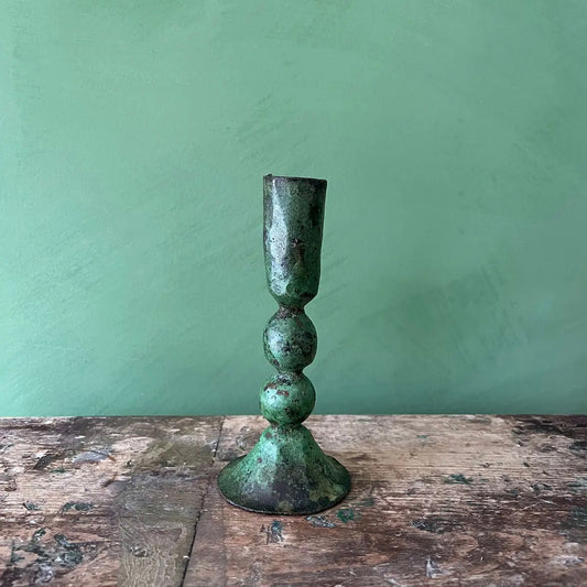 Rustic Green Iron Candleholder - THE BRISTOL ARTISAN