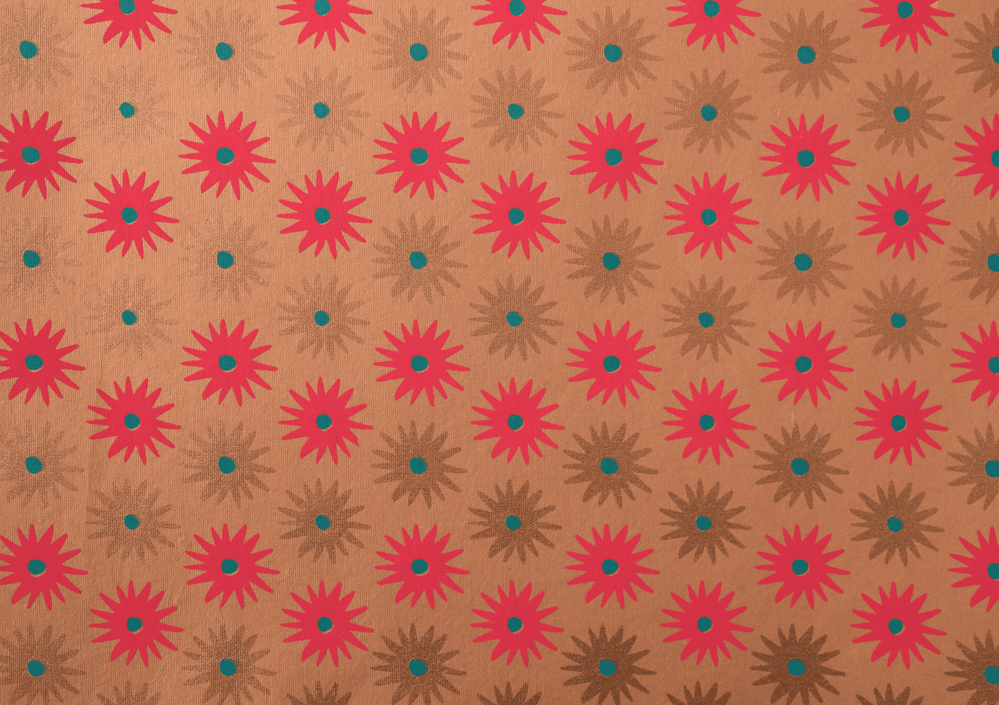 Copper Bloom Screen Printed Christmas Gift Wrap