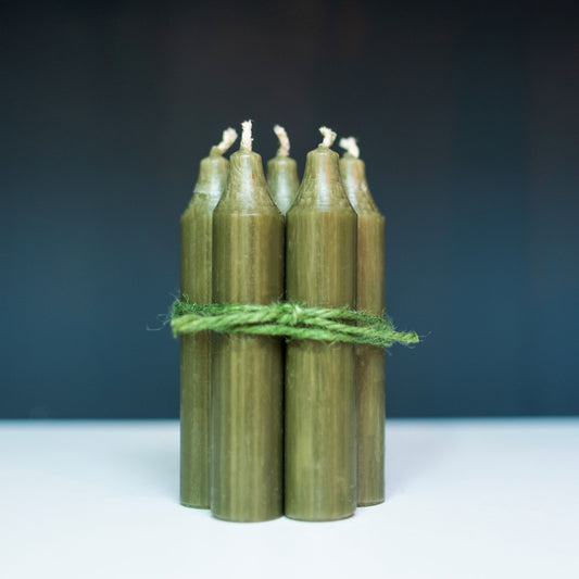Bundle of five candles -  Forest Green - THE BRISTOL ARTISAN
