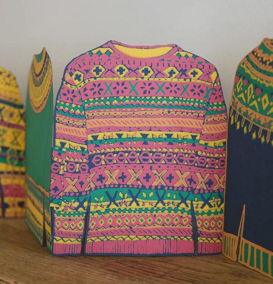 Christmas Jumper screen printed Garland - THE BRISTOL ARTISAN