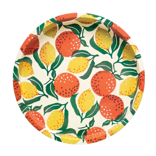 Oranges & Lemons Round Tin Tray - THE BRISTOL ARTISAN