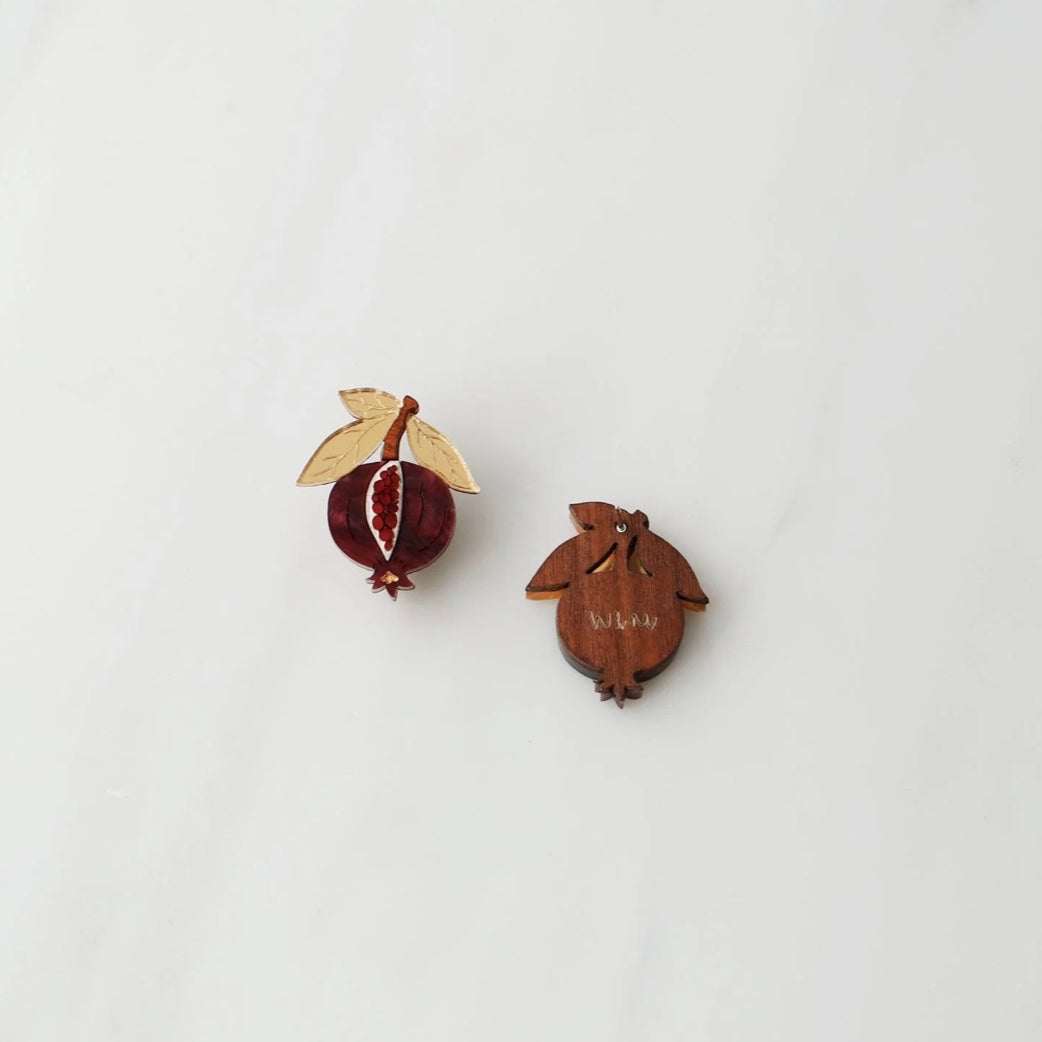 Mini Pomegranate Studs by Wolf & Moon - THE BRISTOL ARTISAN