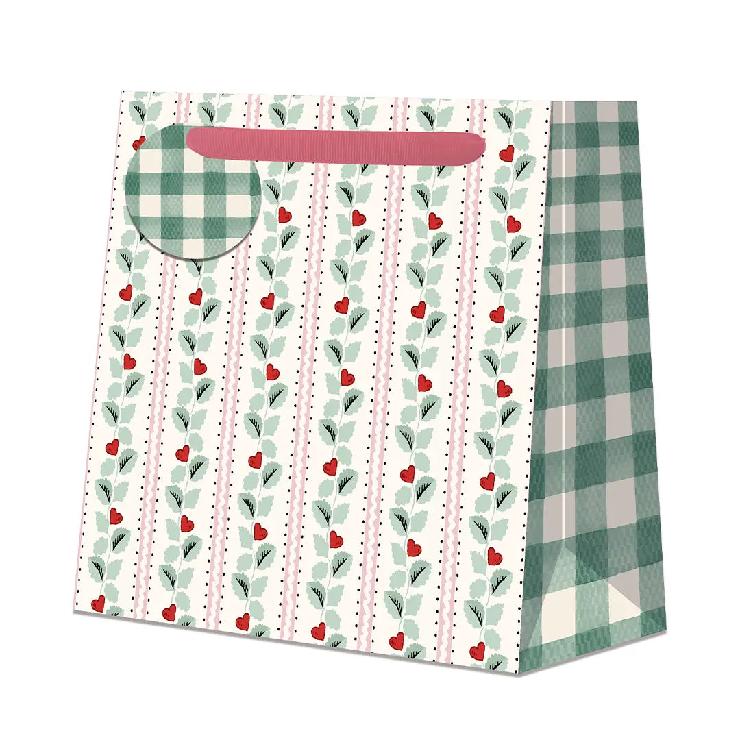 Cath Kidston Gift Bag Medium Square - Hearts Stripe - THE BRISTOL ARTISAN