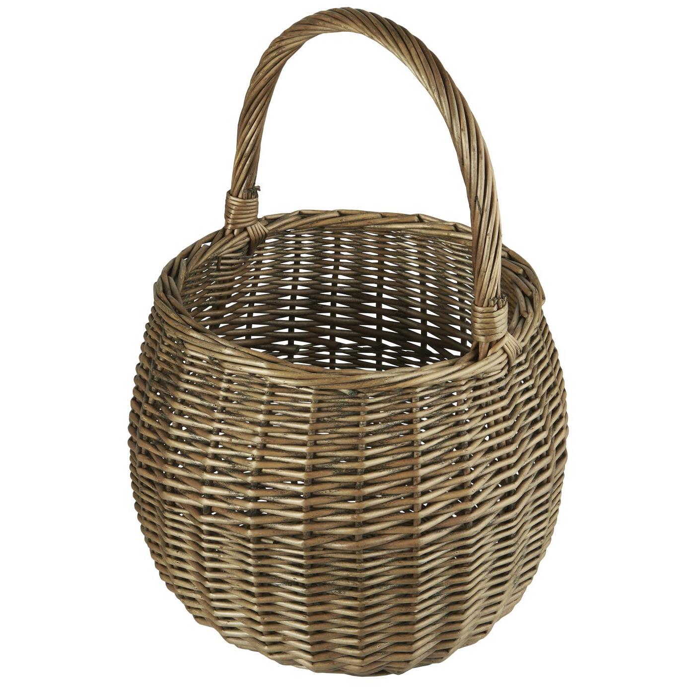 Round Willow Shopping Storage Basket with Handle - arriving end of February - THE BRISTOL ARTISAN