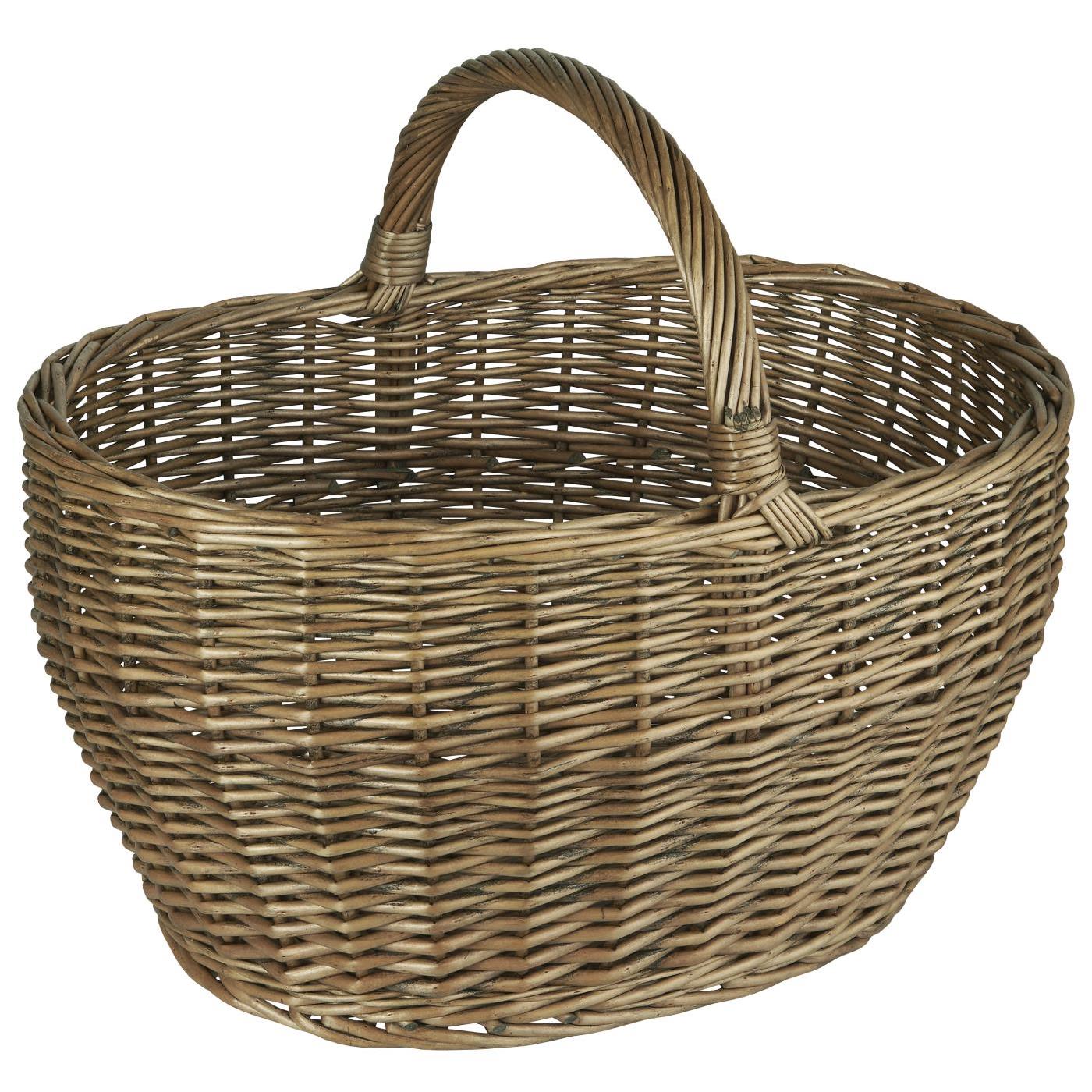 Large Willow Shopping Storage Basket with Handle - arriving end of February - THE BRISTOL ARTISAN