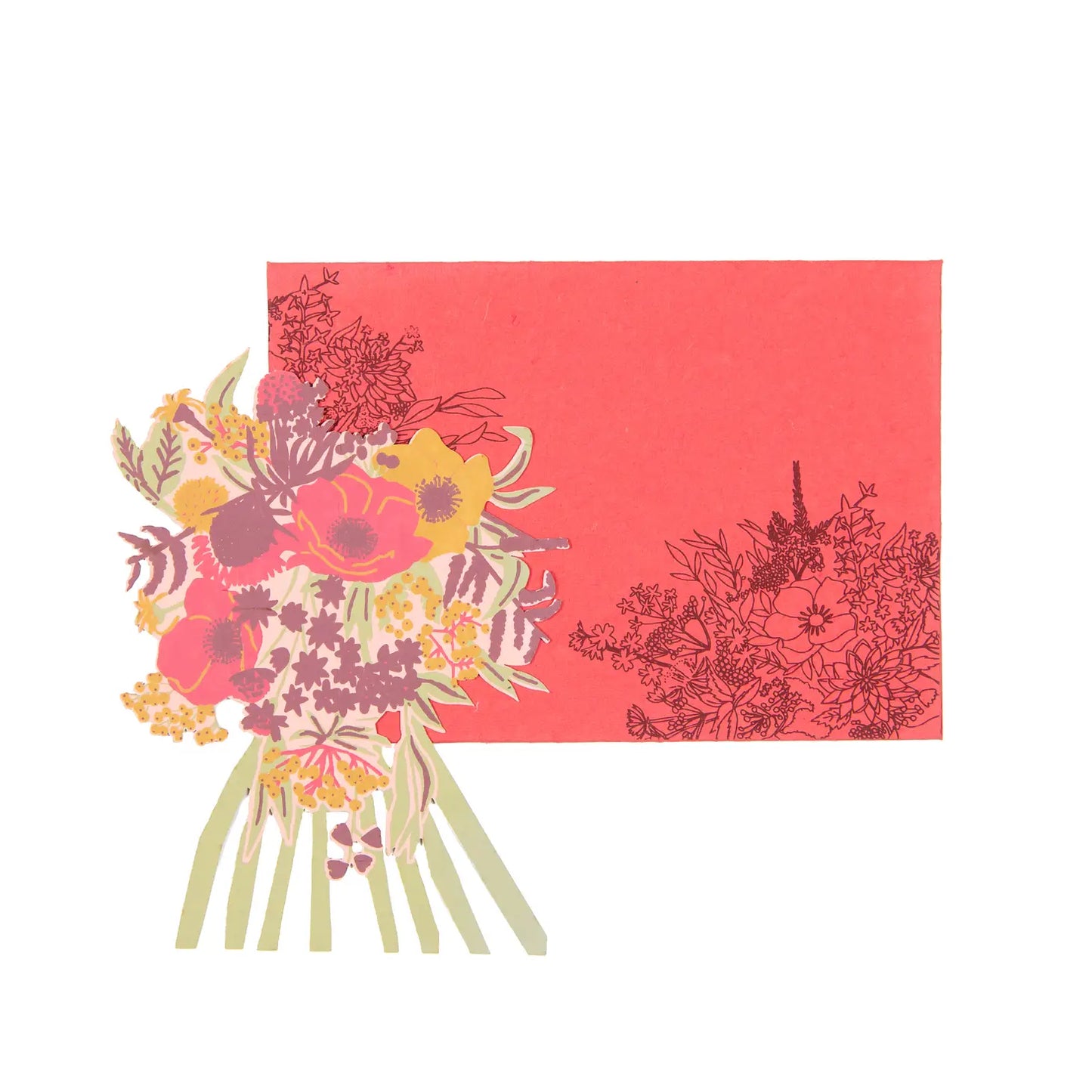 Peonie Pink Bouquet card - THE BRISTOL ARTISAN