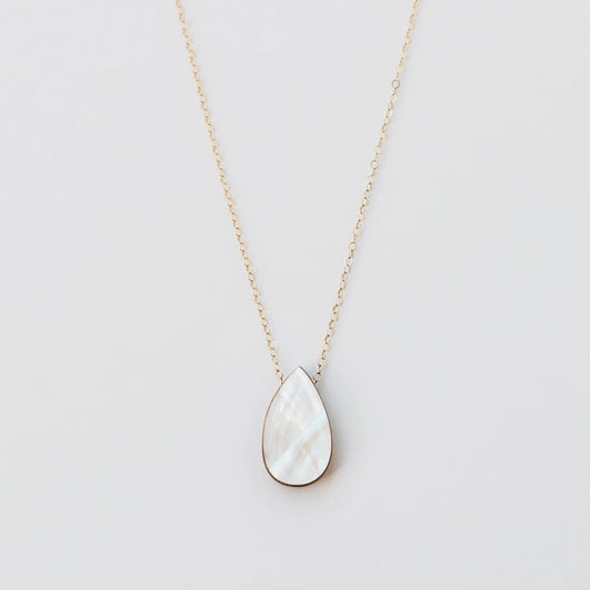 Raindrop Necklace in Cream by Wolf & Moon - THE BRISTOL ARTISAN