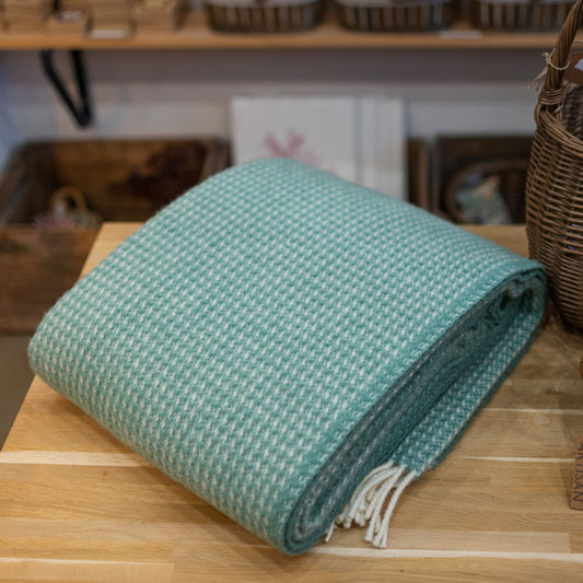 Sea Green Waffle Large Blanket - THE BRISTOL ARTISAN
