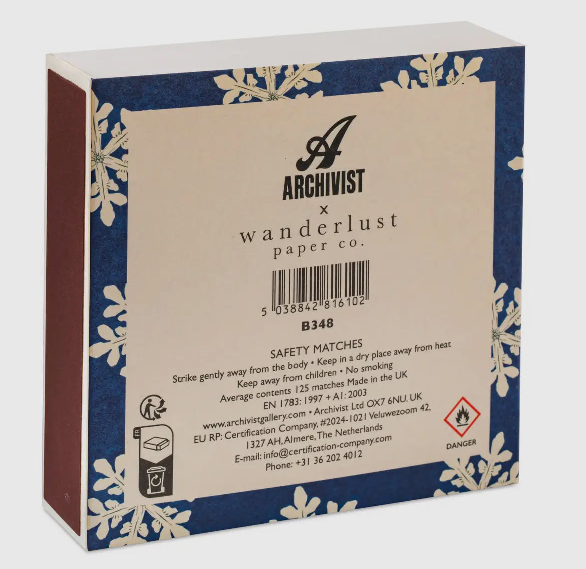 Luxury matches - Snowflake - THE BRISTOL ARTISAN
