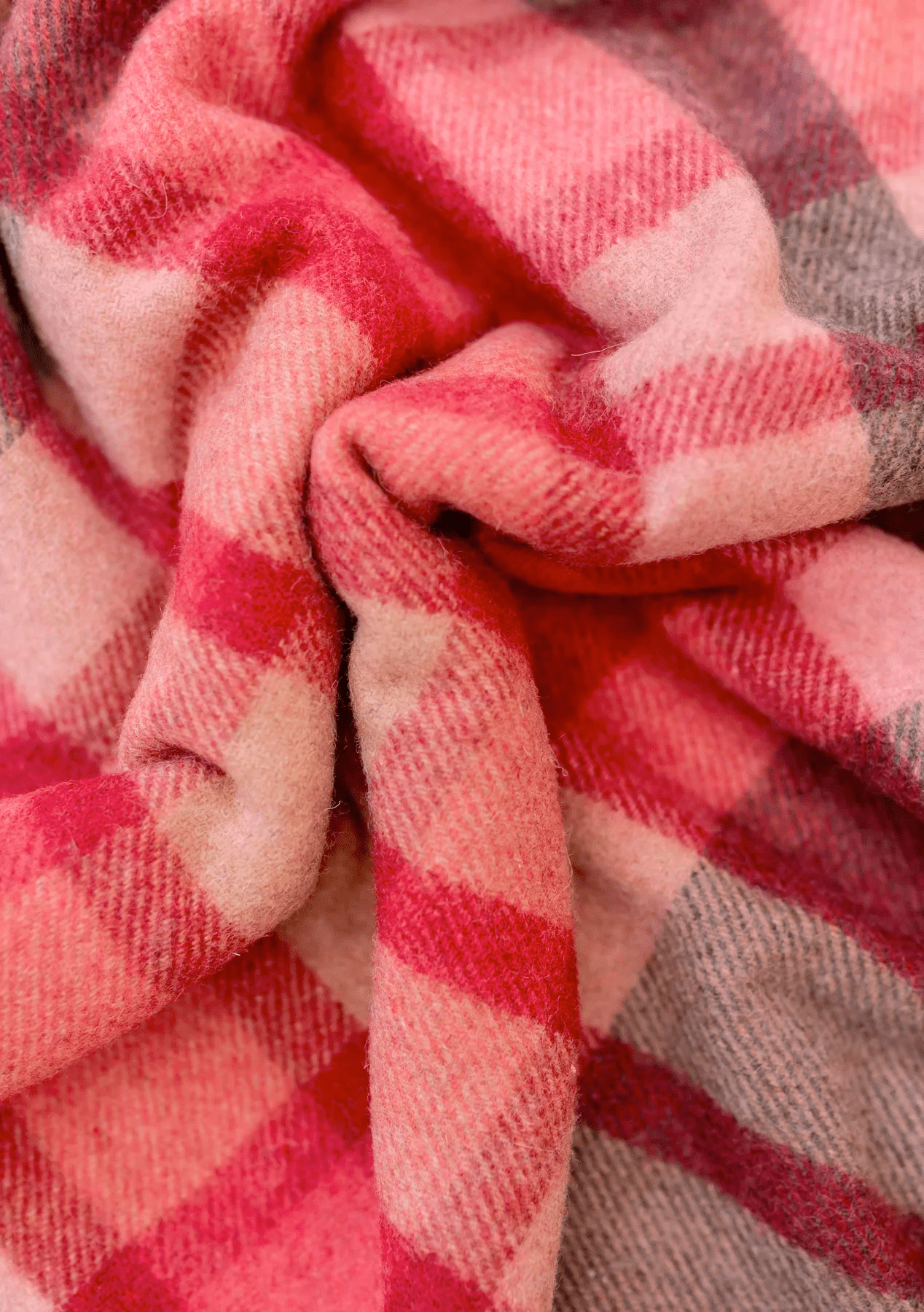 Recycled Wool Blanket in Berry Gingham Check - The Bristol Artisan Handmade Sustainable Gifts and Homewares.