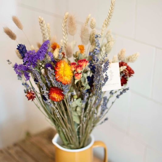 Large Dried Flower Bouquet, Orange - THE BRISTOL ARTISAN