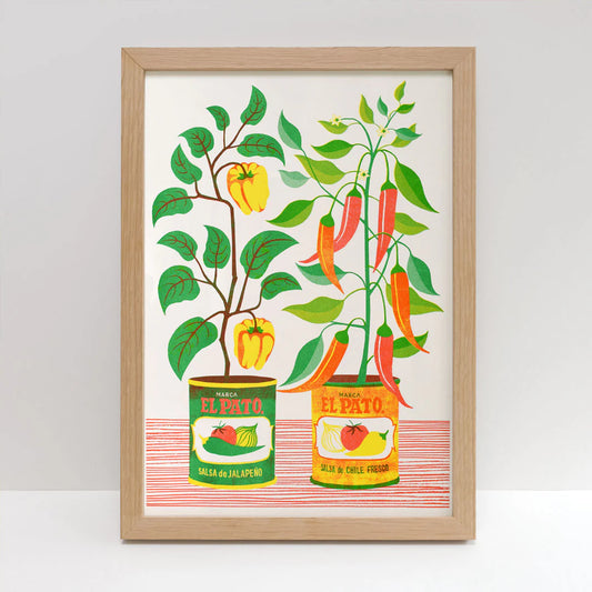 Chilli Peppers, Risograph Print, A3 - THE BRISTOL ARTISAN