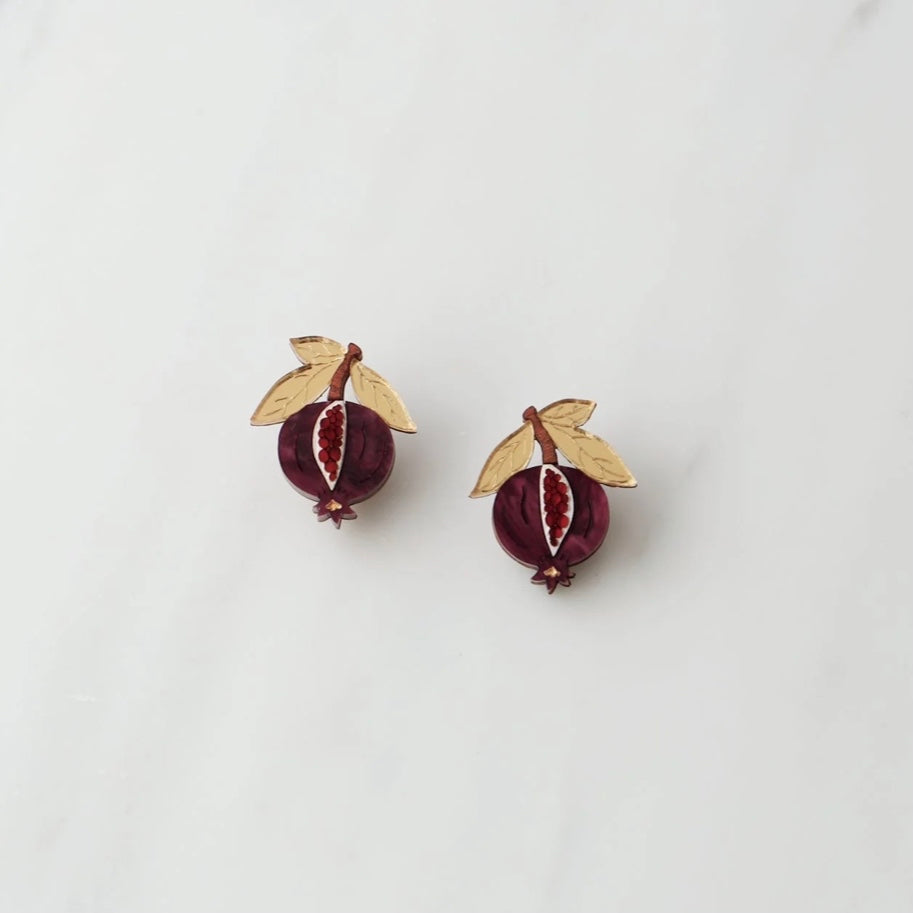 Mini Pomegranate Studs by Wolf & Moon - THE BRISTOL ARTISAN