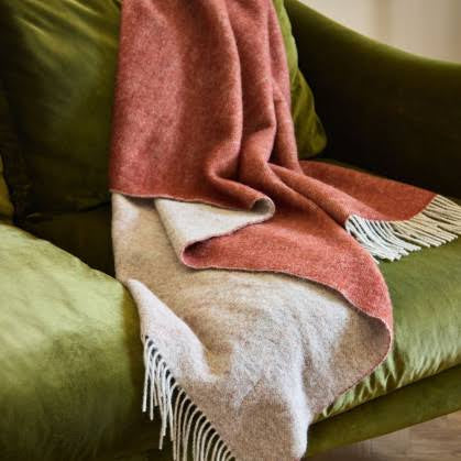 Dartmoor Reversible Wool Blanket with Fringe