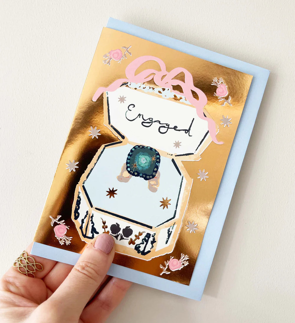 Vintage Ring Engaged Card