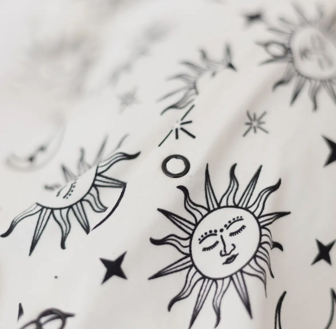 Sun & Moon print baby sleep suit by Fred & Noah - THE BRISTOL ARTISAN