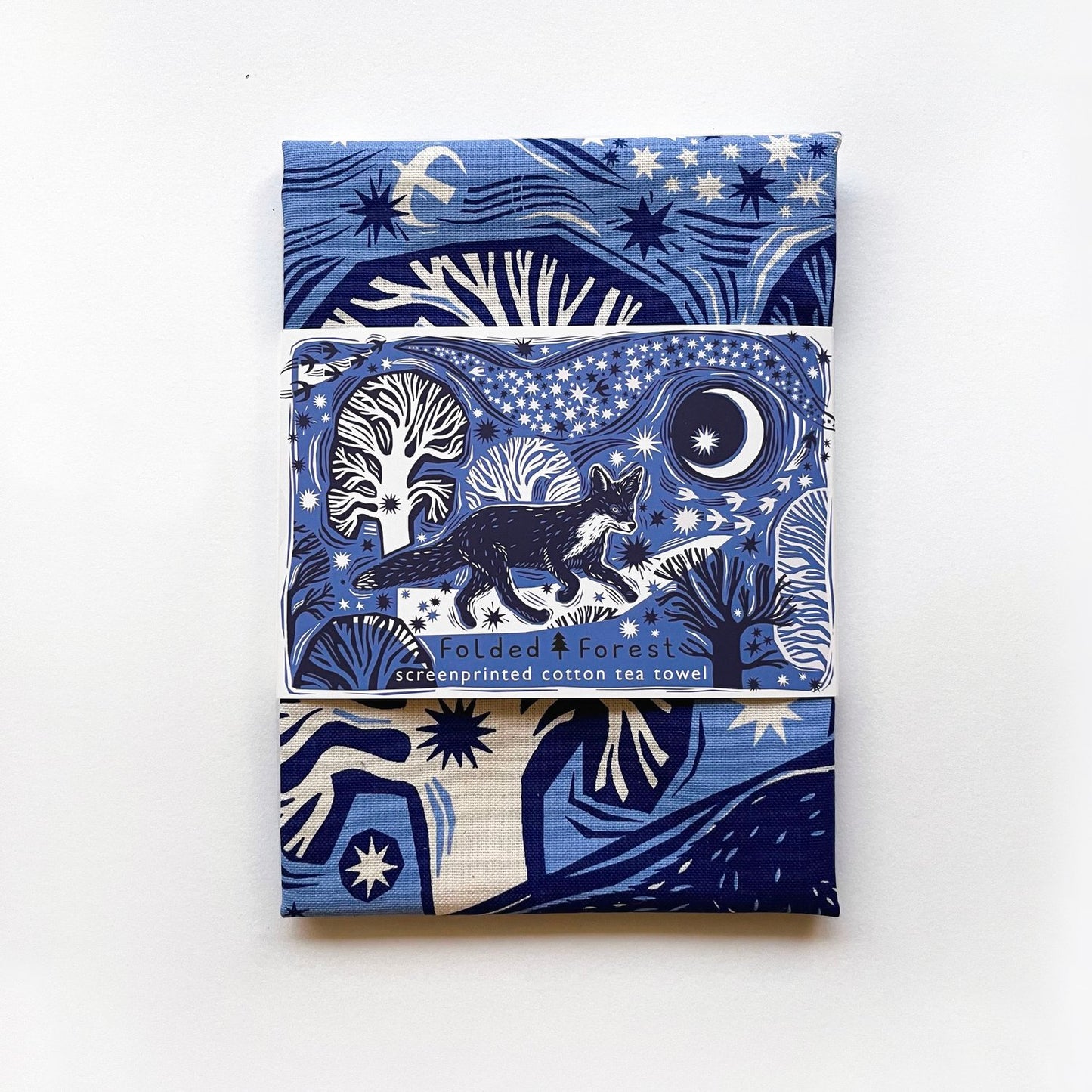 Midnight fox cotton Tea Towel - THE BRISTOL ARTISAN