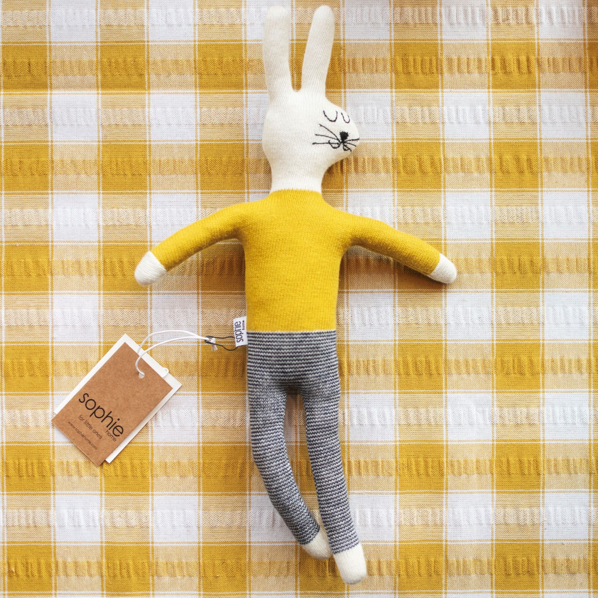 Cotton Knit Stuffed Animal Soft Toy - Citrus Rabbit - The Bristol Artisan Handmade Sustainable Gifts and Homewares.