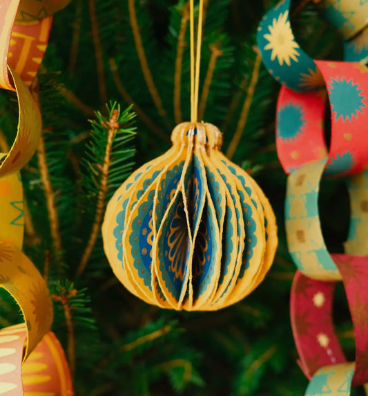 Yellow Honeycomb Bauble Decoration - THE BRISTOL ARTISAN