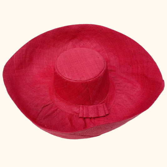 Large Raffia Summer Hat - Red - THE BRISTOL ARTISAN