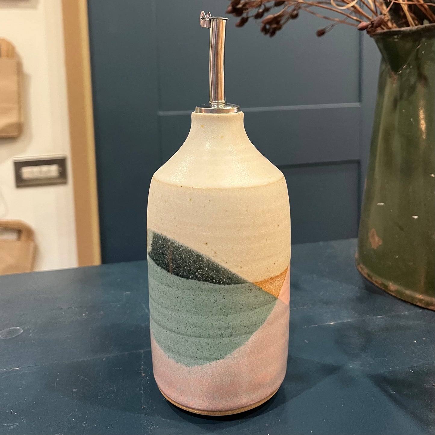 'Bristol' Trio Glaze Pourer - Jade & pink by Liz Vidal