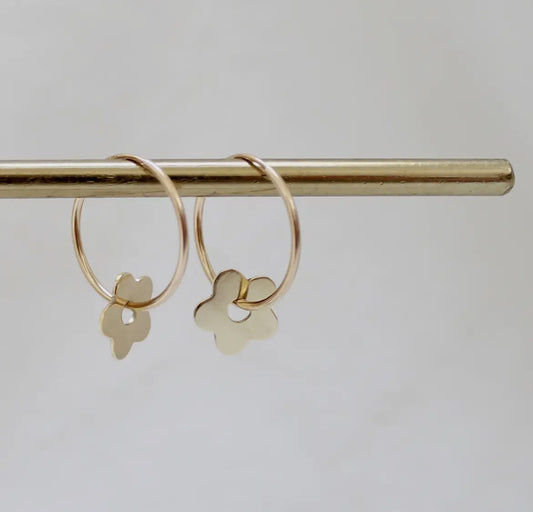 Brass Flower Hoop Earrings - THE BRISTOL ARTISAN