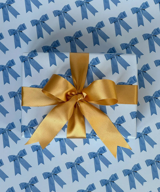 Gift Wrap - Blue Bow - THE BRISTOL ARTISAN