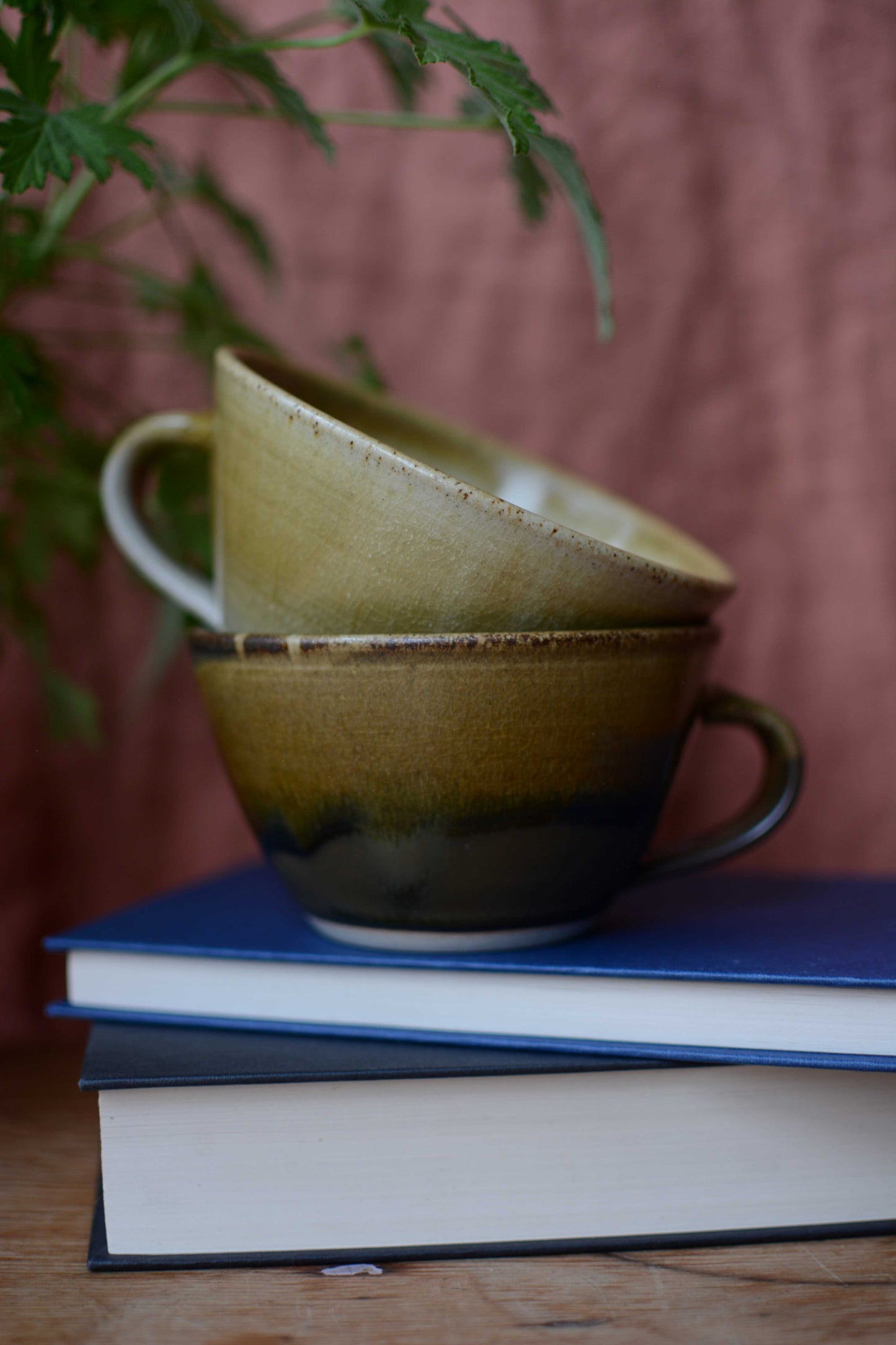 White / Gold Dolomite Glaze Tea Cup by Lucy Turner