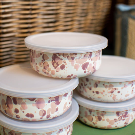 Pink Splatter enamel storage box - THE BRISTOL ARTISAN