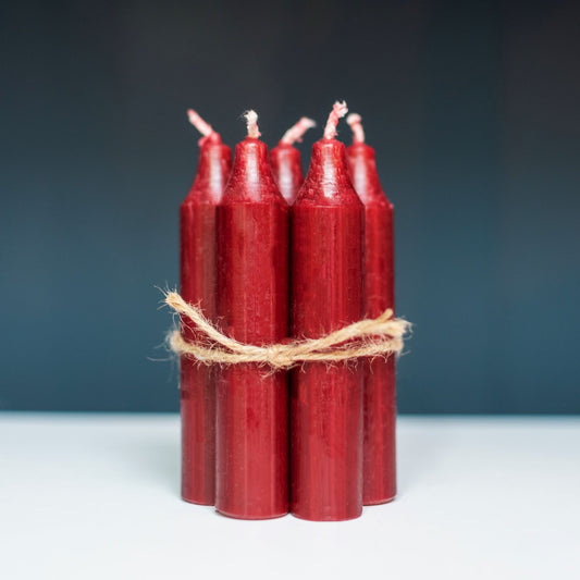 Bundle of Five Candles - Ruby Red - THE BRISTOL ARTISAN