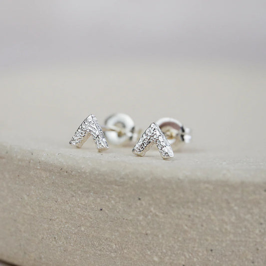 Sterling Silver Mini Studs Chevrons - THE BRISTOL ARTISAN