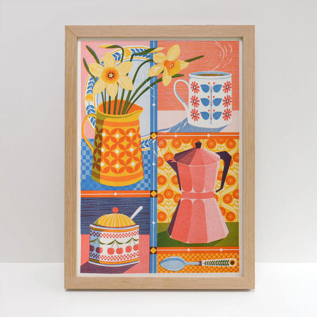 Coffee & Daffodil A3 Print - THE BRISTOL ARTISAN