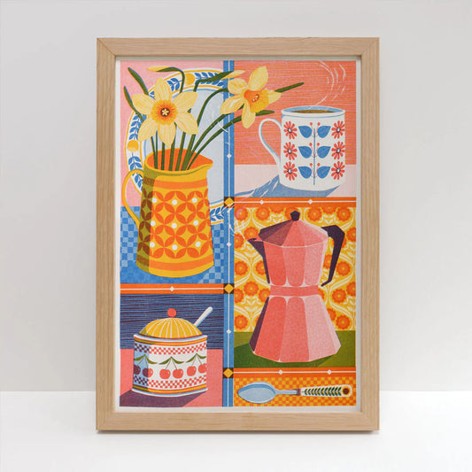 Coffee & Daffodil A3 Print - THE BRISTOL ARTISAN