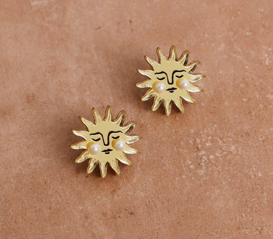Sun Studs by Wolf & Moon - THE BRISTOL ARTISAN