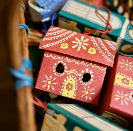 Gingerbread House Screen Printed Christmas Decoration - THE BRISTOL ARTISAN