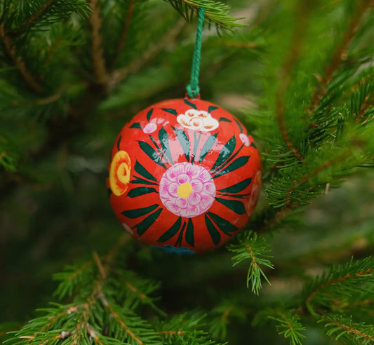 Red Bouquet Bauble Christmas Decoration - THE BRISTOL ARTISAN