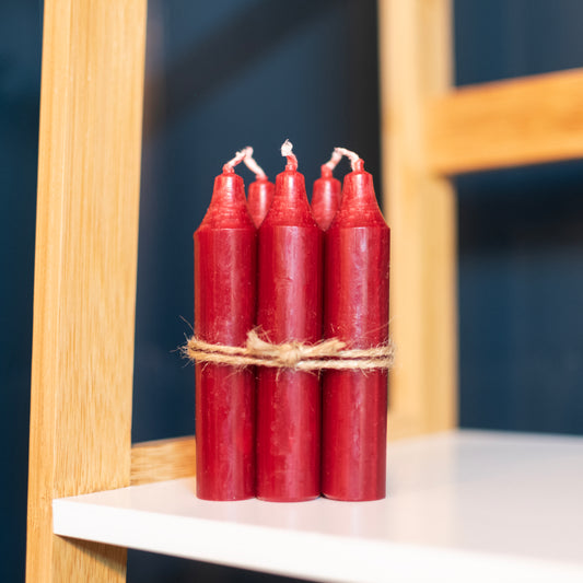 Bundle of five candles - Ruby Red