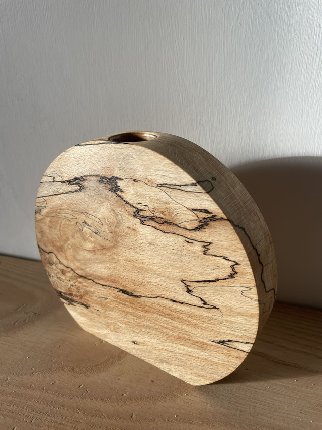 Spalted beech vase with glass insert