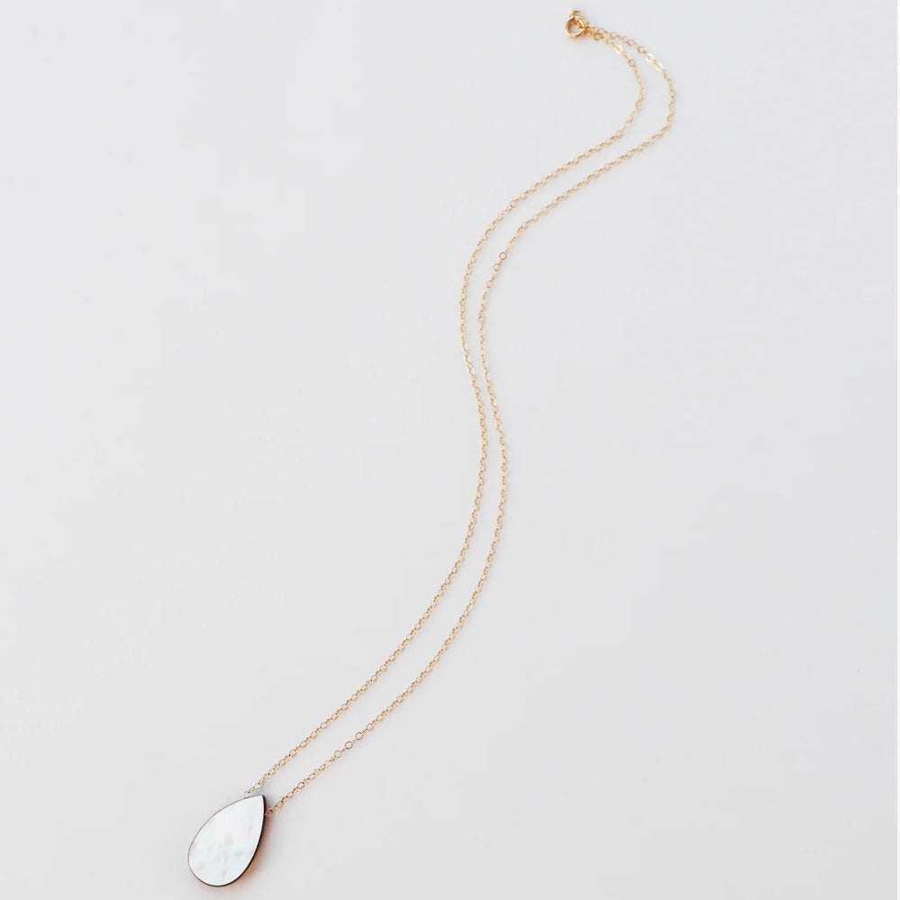 Raindrop Necklace in Cream by Wolf & Moon - The Bristol Artisan Handmade Sustainable Gifts and Homewares.