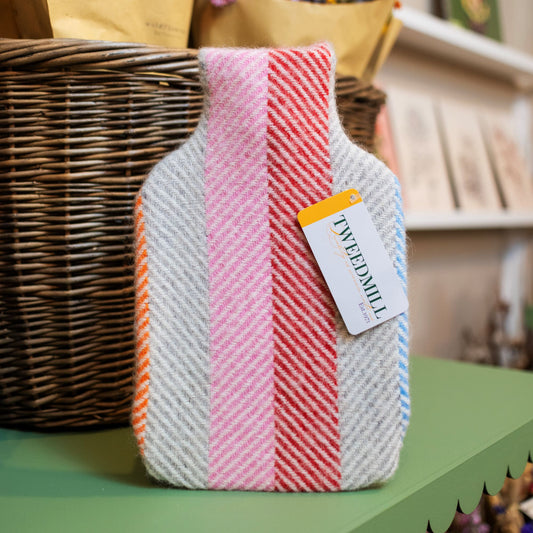 Rainbow Stripe Hot Water Bottle Cover & Bottle - THE BRISTOL ARTISAN