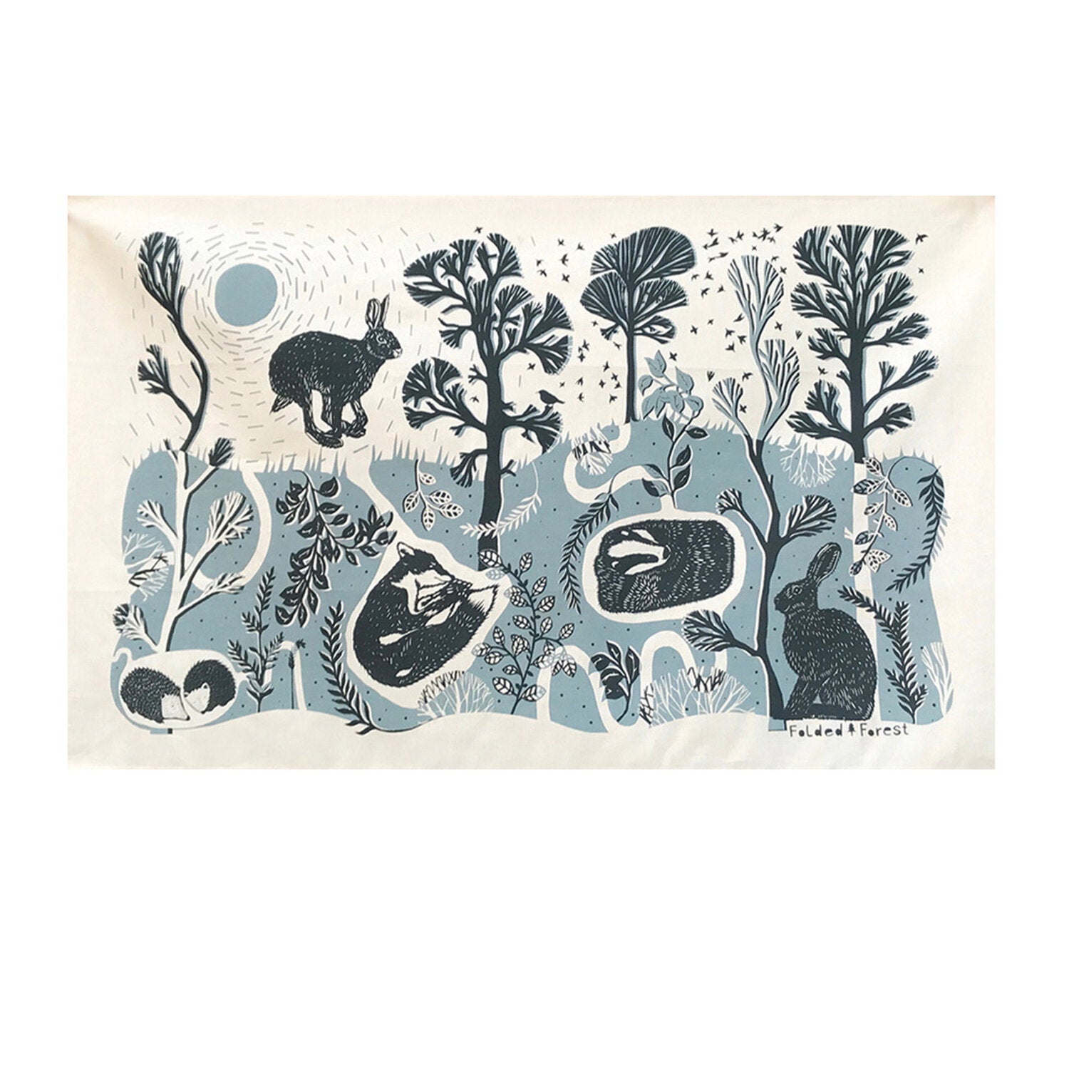 Leapng Hare cotton Tea Towel - THE BRISTOL ARTISAN