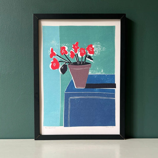 A3 Print - Red Begonias - THE BRISTOL ARTISAN