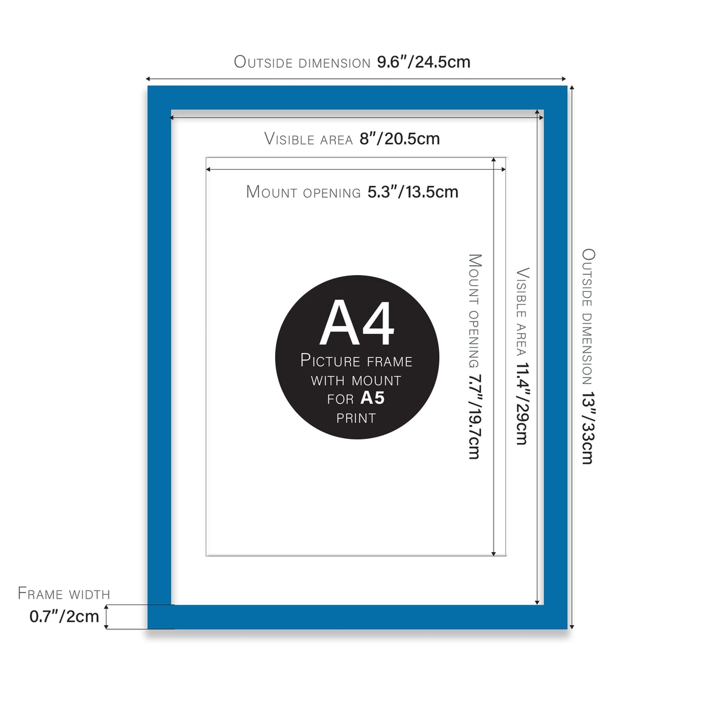 A4 Picture Frame - Dark Blue - THE BRISTOL ARTISAN