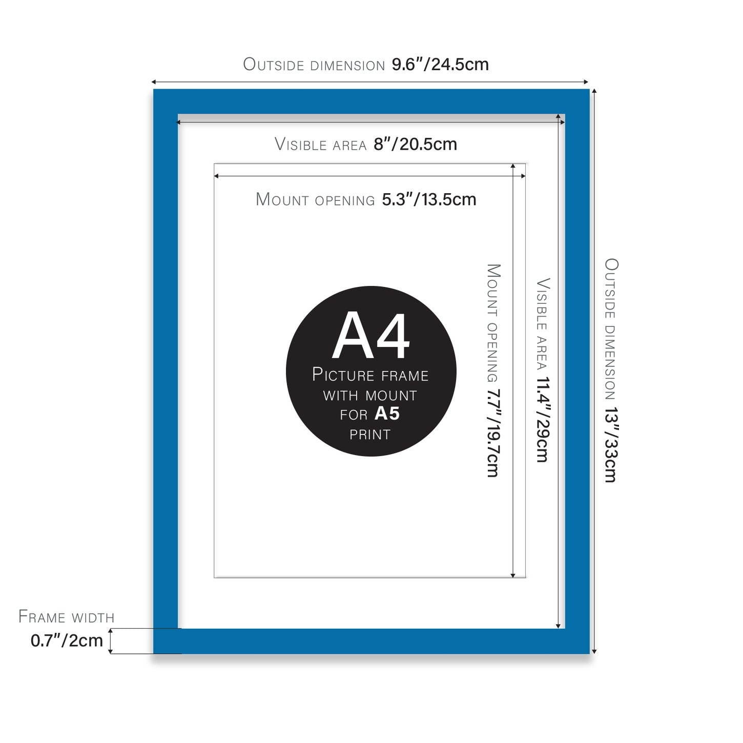 A4 Picture Frame - Dark Blue - THE BRISTOL ARTISAN