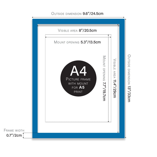 A4 Picture Frame - Dark Blue - THE BRISTOL ARTISAN