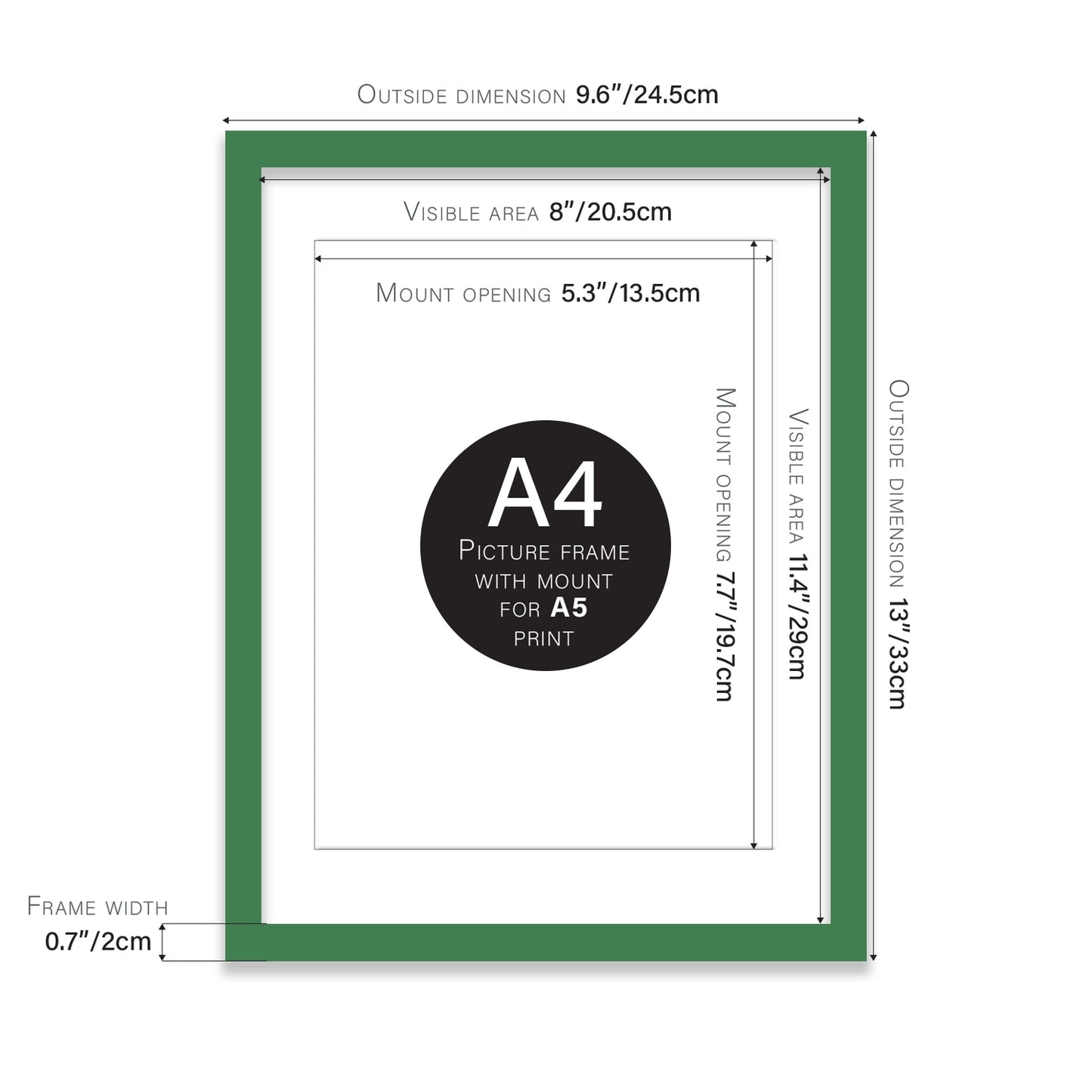 A4 Picture Frame - Green - THE BRISTOL ARTISAN