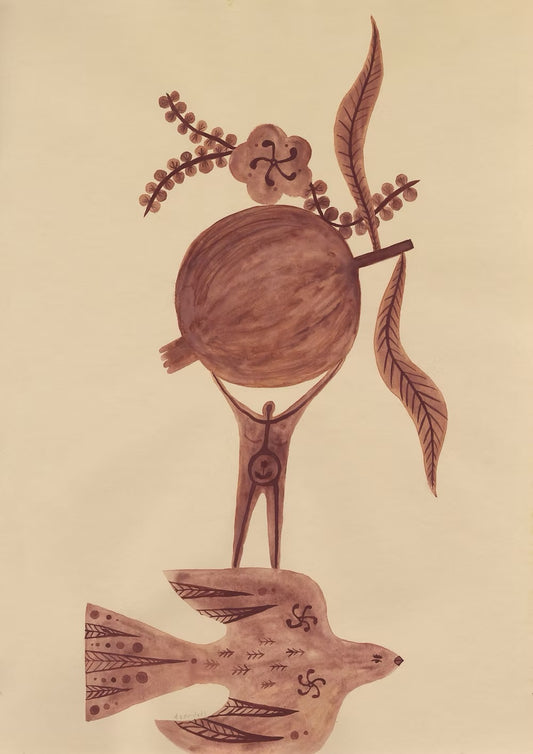 The Weight of a Pomegranate A4 Art Print - THE BRISTOL ARTISAN