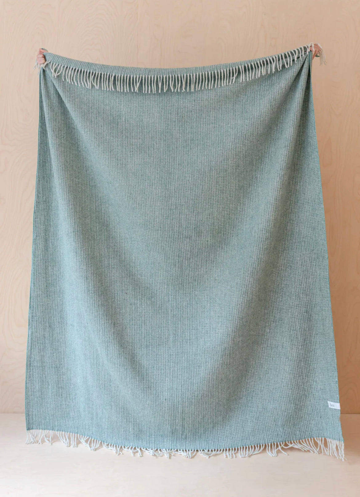 Recycled Wool Waffle Blanket in Sage - THE BRISTOL ARTISAN