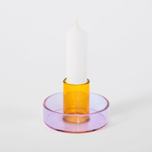 Duo Tone Candle Holder - Lilac & Peach - THE BRISTOL ARTISAN