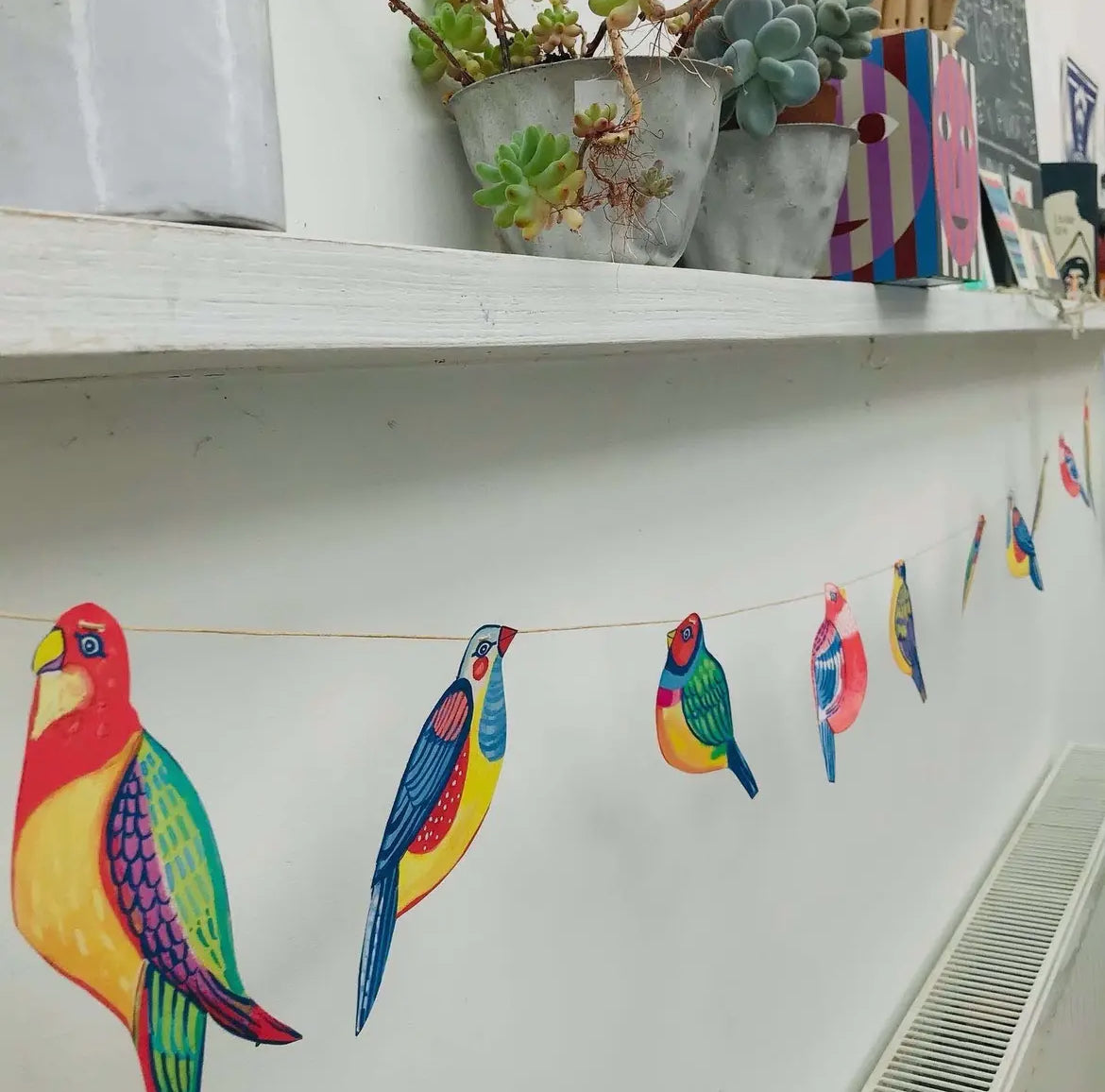 Nursery Room Colourful Bird Garland Mobile - THE BRISTOL ARTISAN